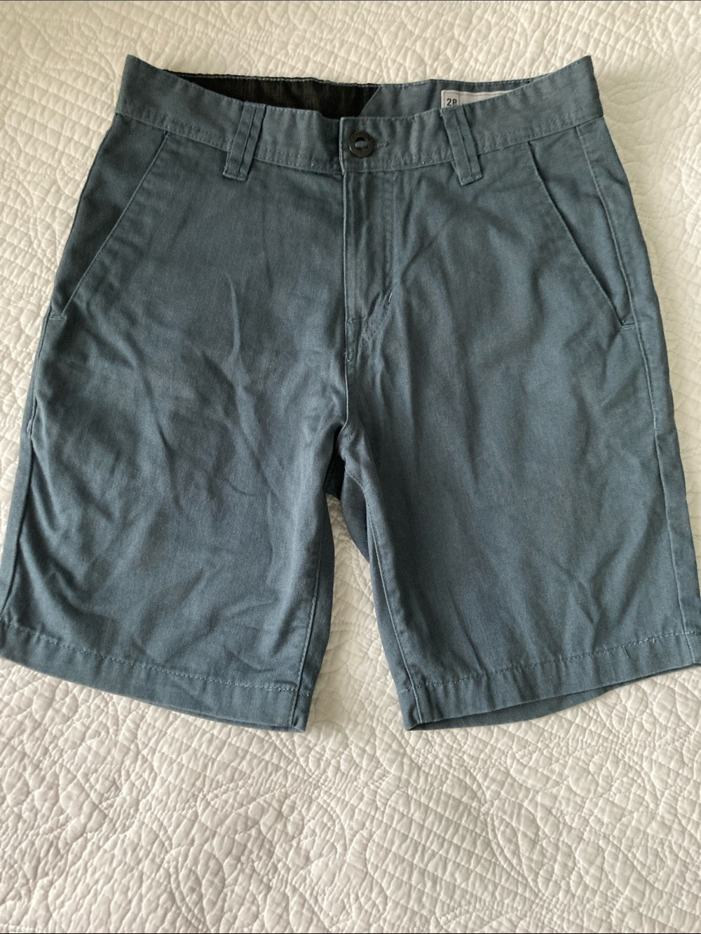 Volcom Men's Flat Front Shorts in Slate Blue